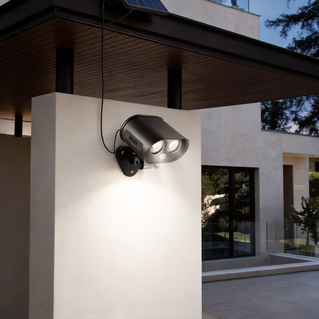 Solar Motion Sensor Wall Light - Adjustable Outdoor Security Lamp