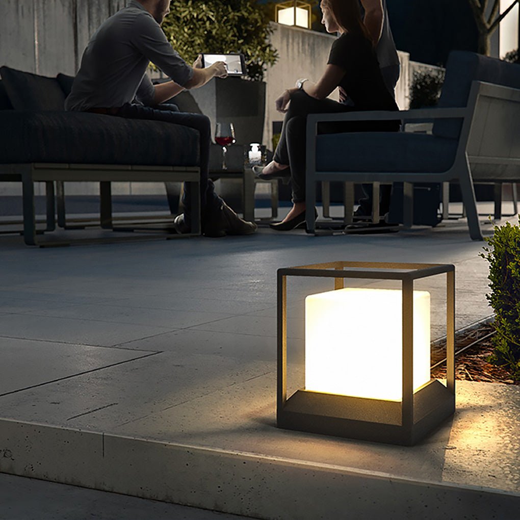 Outdoor Stone Pillar LED Light - Waterproof Landscape Lighting
