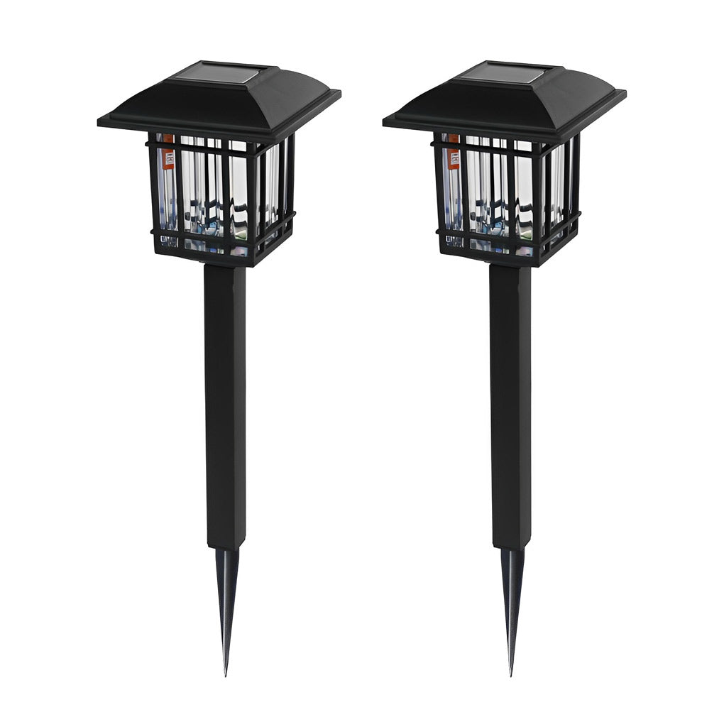 2-PCS Vintage Square Waterproof Solar Outdoor Lawn Lights