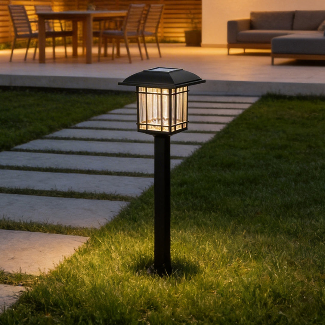 2-PCS Vintage Square Waterproof Solar Outdoor Lawn Lights