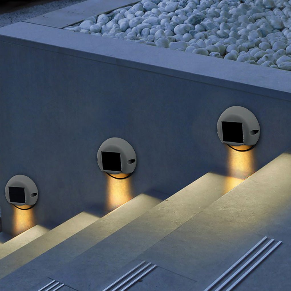 Round Waterproof Solar LED Deck Light for Outdoors