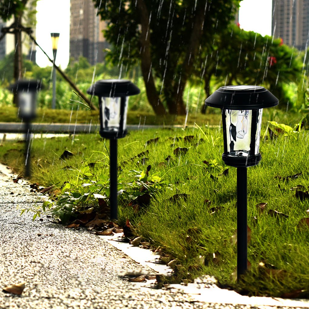 Elegant Solar Post Lights with Water Glass Lens - Outdoor LED Lighting