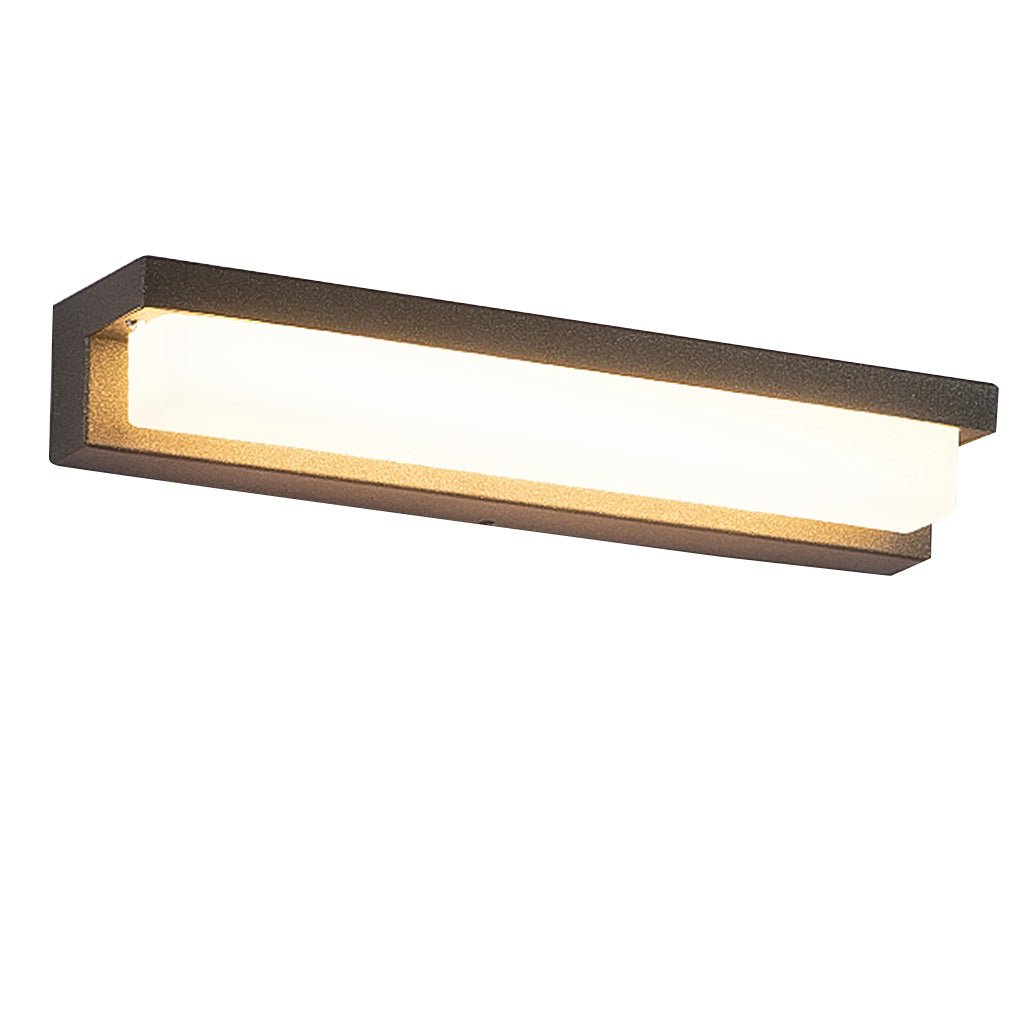 Black Rectangular Waterproof Outdoor Porch Light