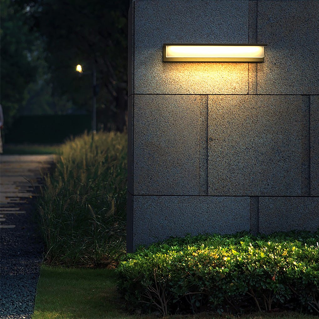 Black Rectangular Waterproof Outdoor Porch Light