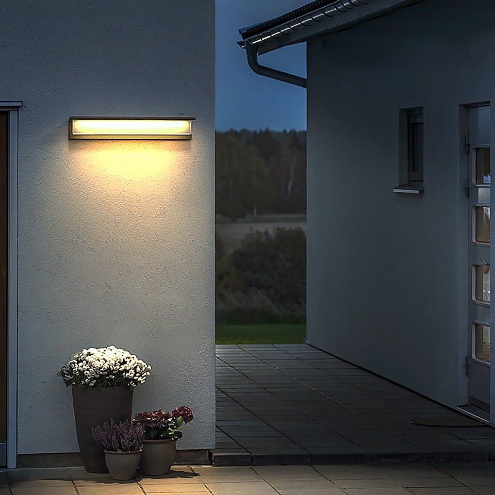 Black Rectangular Waterproof Outdoor Porch Light