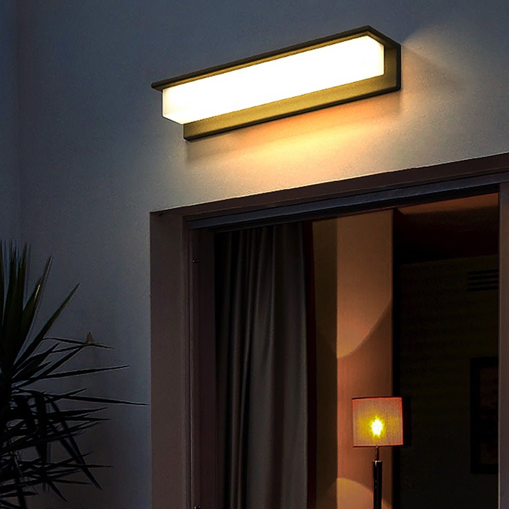 Black Rectangular Waterproof Outdoor Porch Light