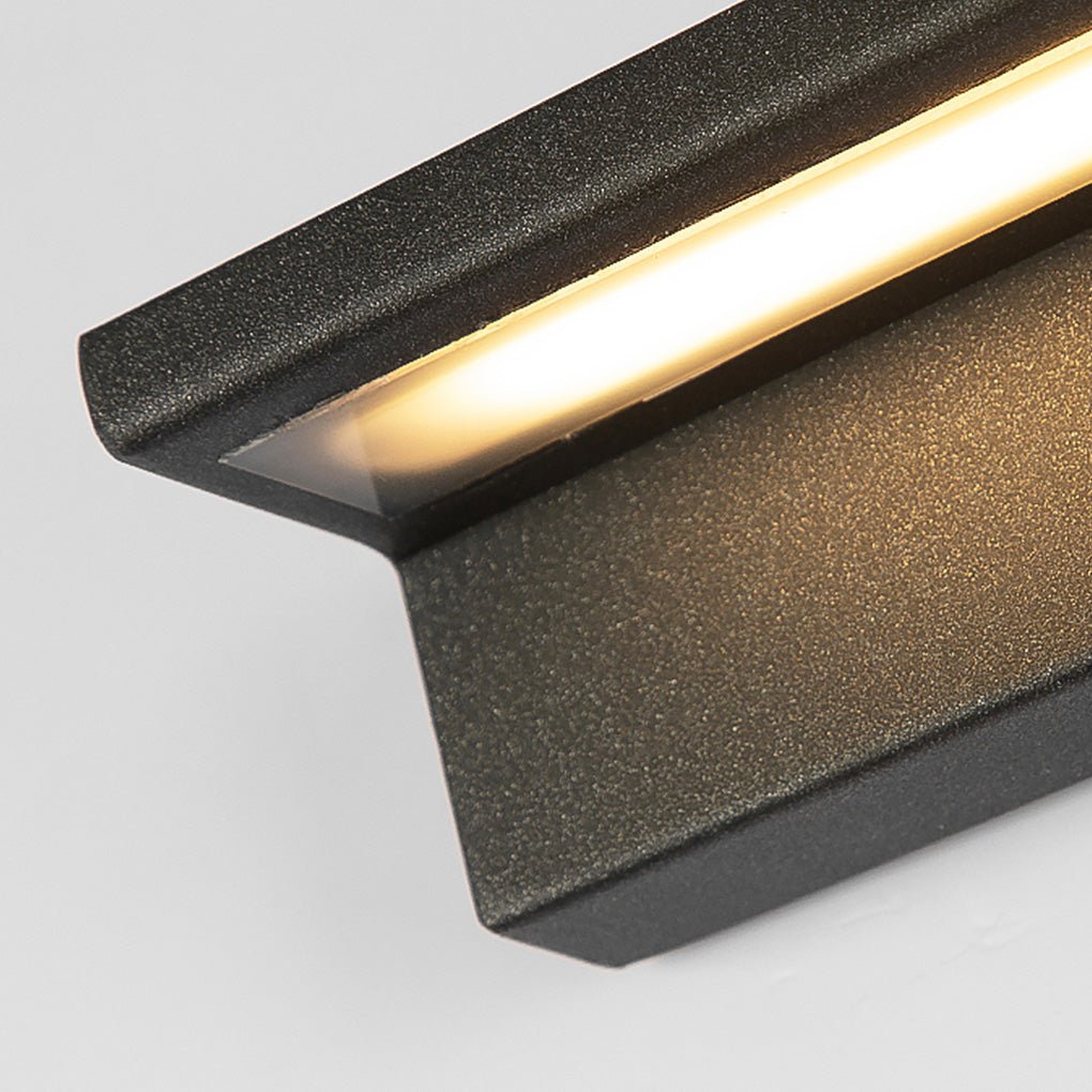 Black Outdoor Waterproof Rectangular Porch Light