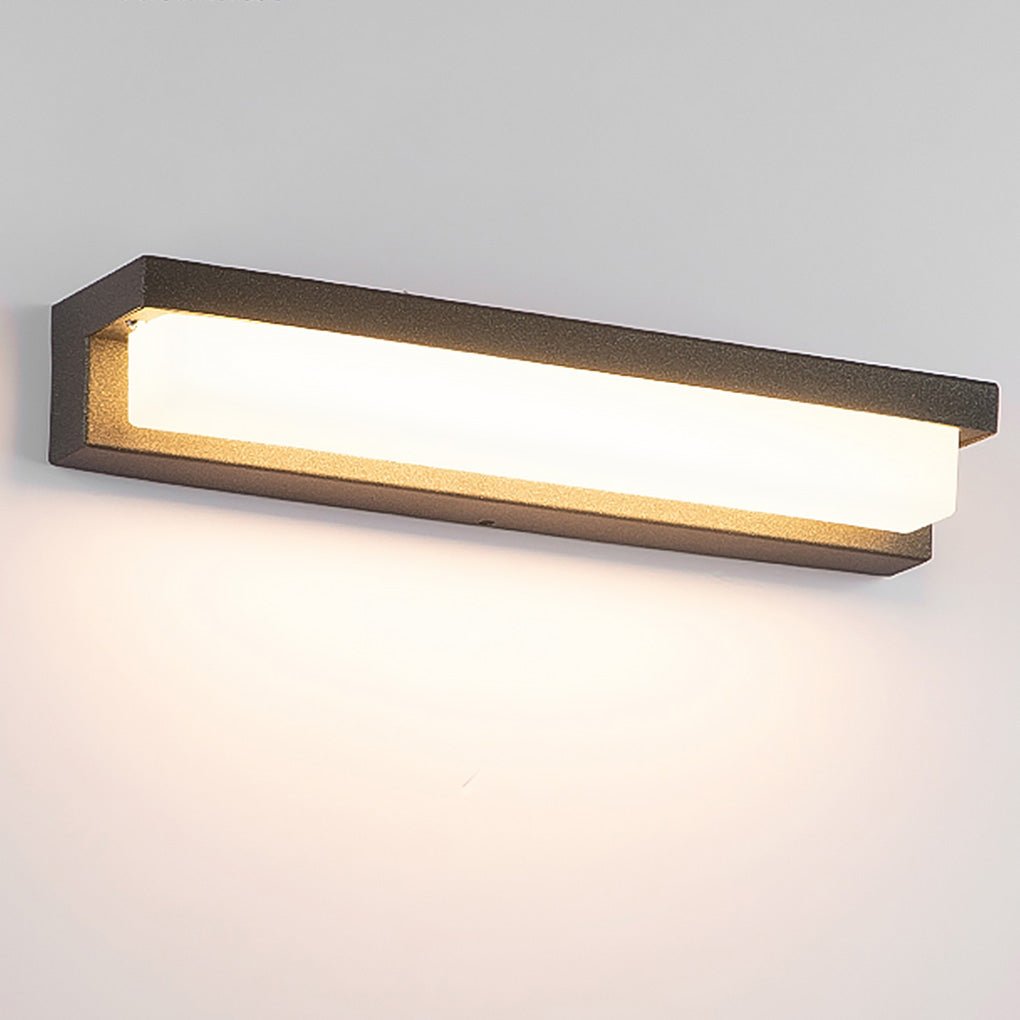 Black Rectangular Waterproof Outdoor Porch Light