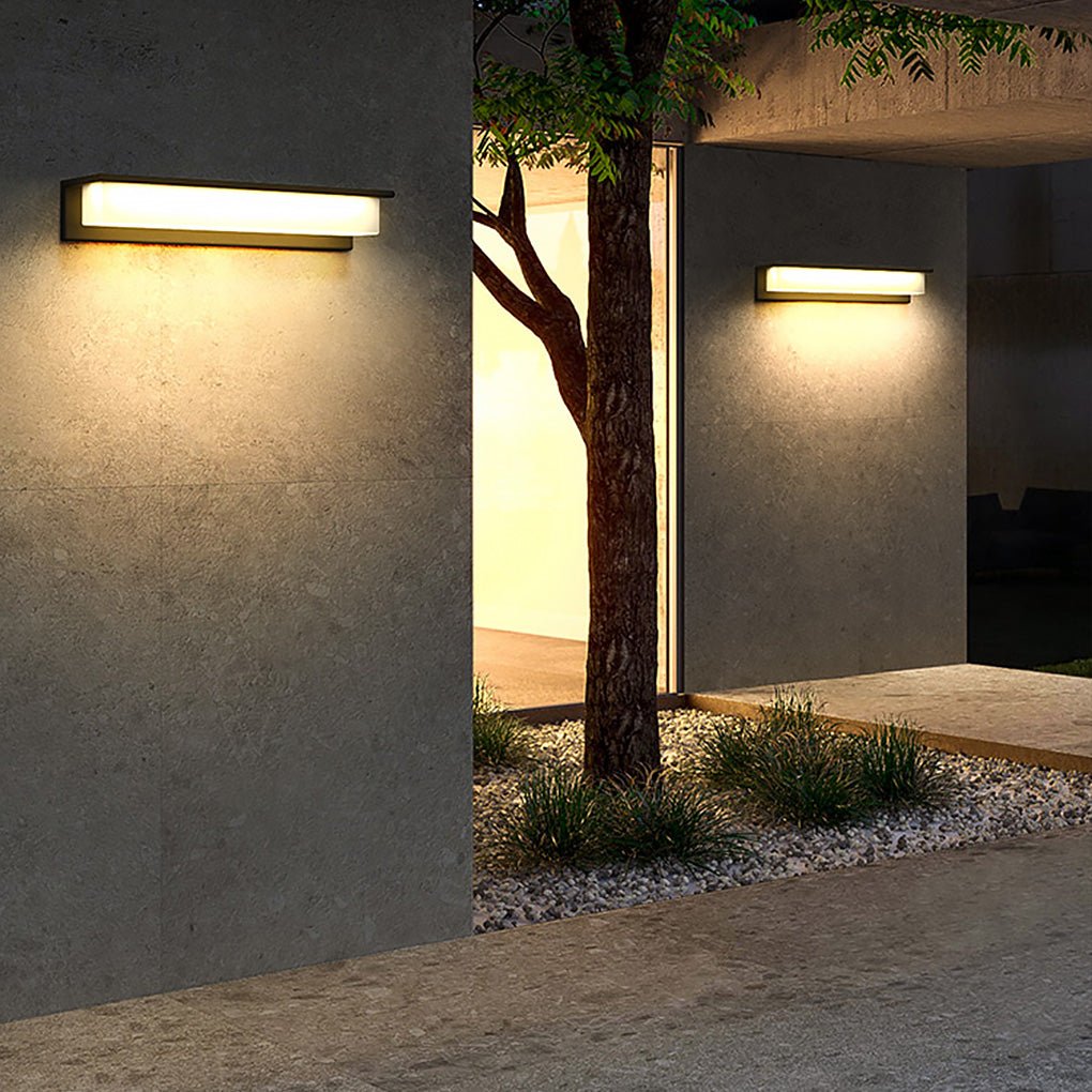 Black Rectangular Waterproof Outdoor Porch Light