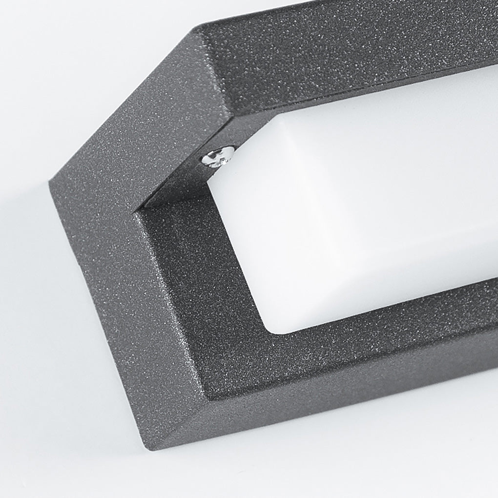 Black Rectangular Waterproof Outdoor Porch Light