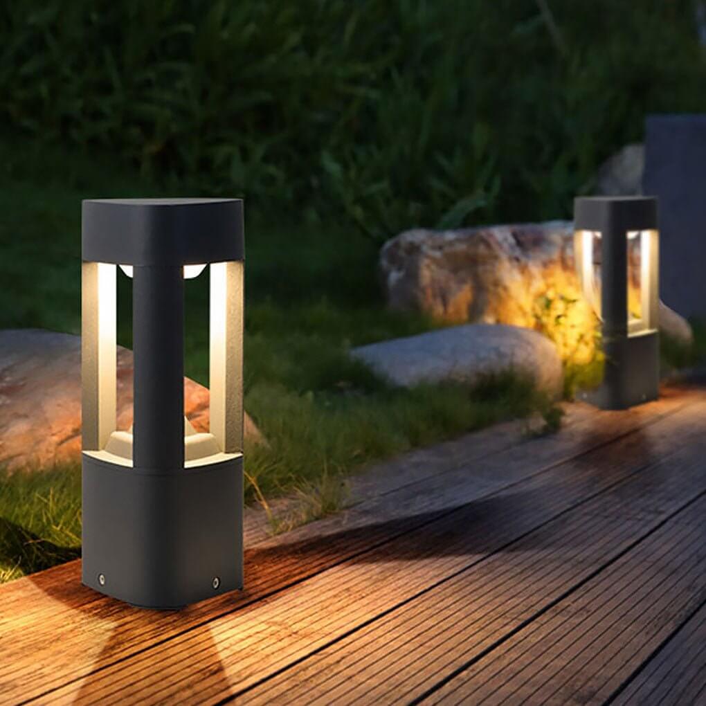 Hollow Bollard LED Light - Three-Sided Illuminated Outdoor Lighting
