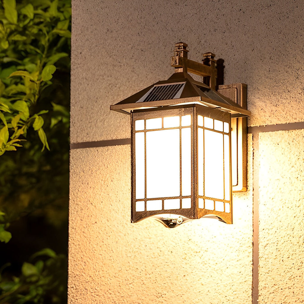 Retro LED Lantern Wall Sconce - Die-Cast Aluminum & Glass Lamp