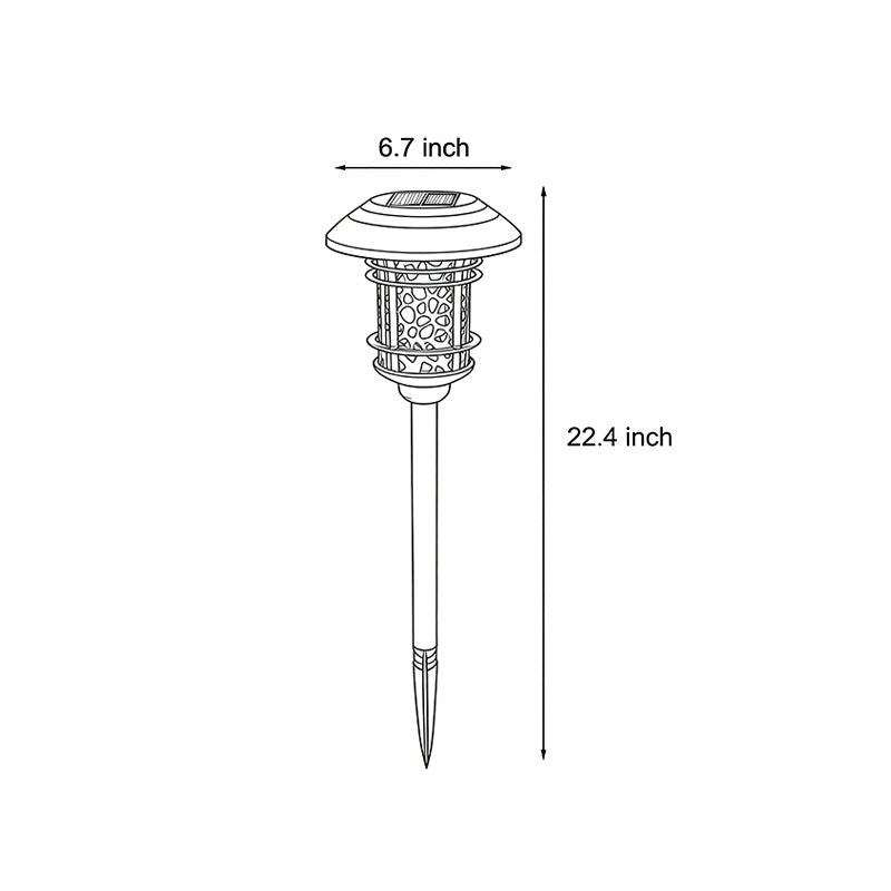 Modern Waterproof Solar Path Lighting - LED Hollow Flame Flicker Light