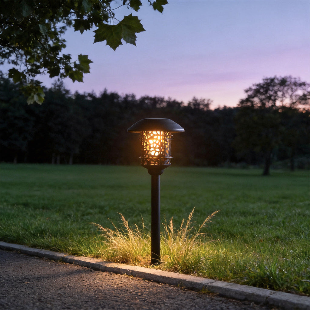 Modern Waterproof Solar Path Lighting - LED Hollow Flame Flicker Light