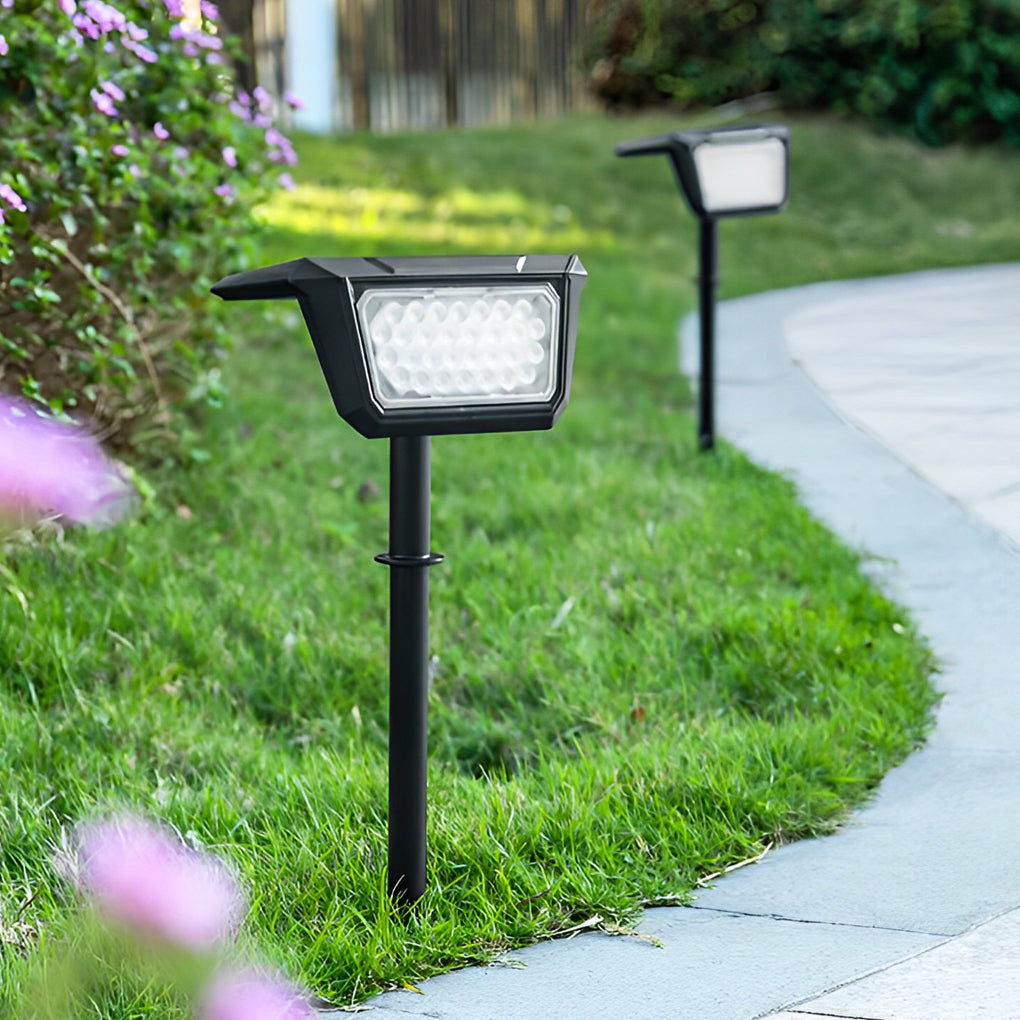 Modern LED Solar Path Lights - Outdoor Black Lawn Lamp