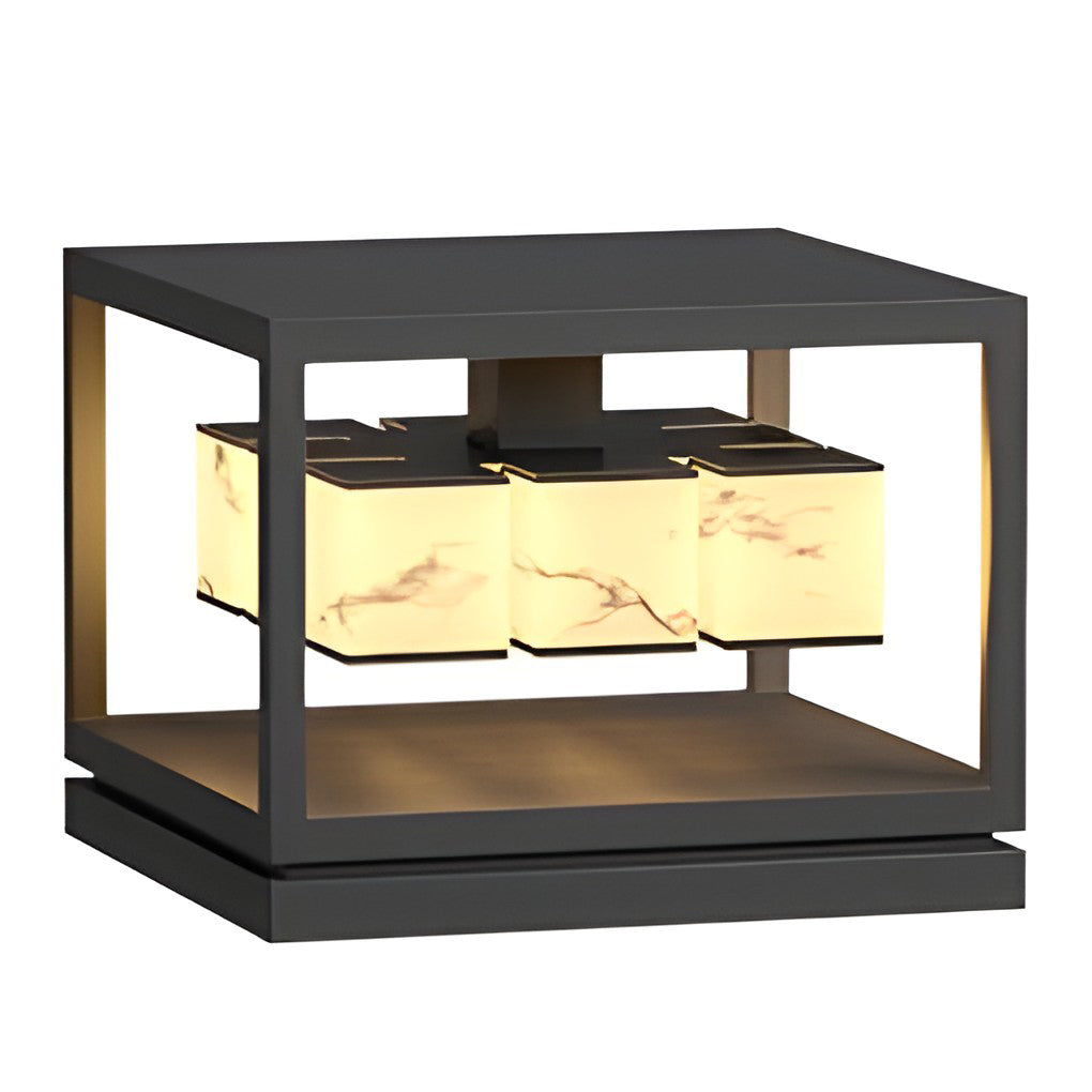 Brick Pillar Solar Lights Waterproof Metal Outdoor Lighting