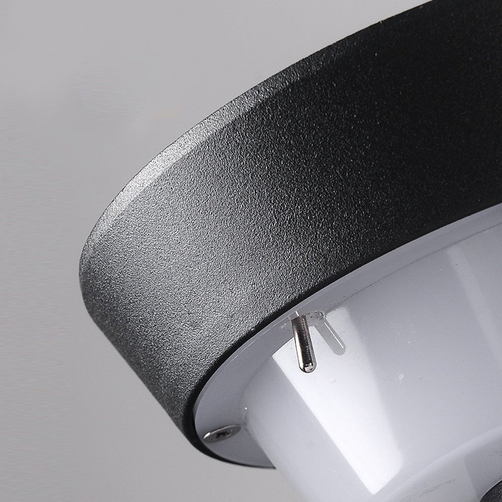 Solar Powered Garden Path Lights - Black Cylindrical Outdoor Lighting