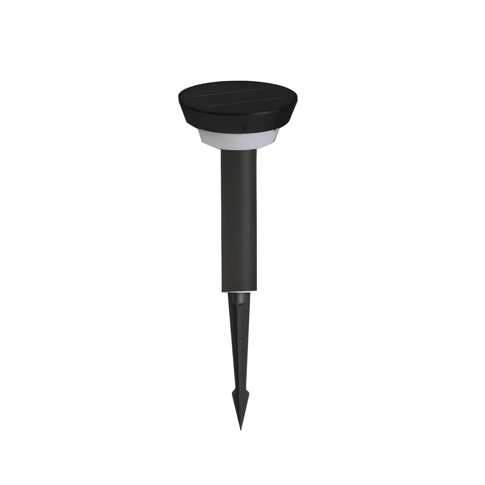 Solar Powered Garden Path Lights - Black Cylindrical Outdoor Lighting