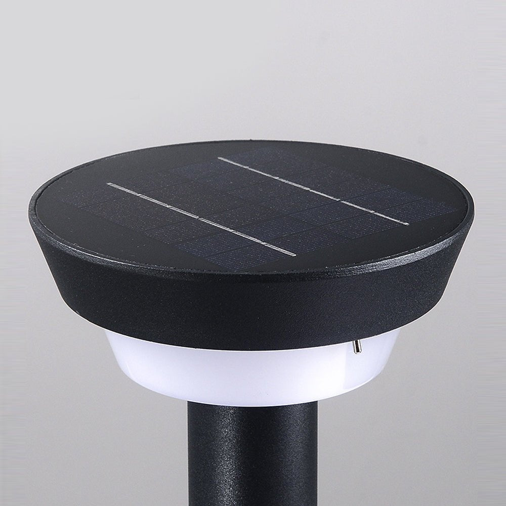 Solar Powered Garden Path Lights - Black Cylindrical Outdoor Lighting