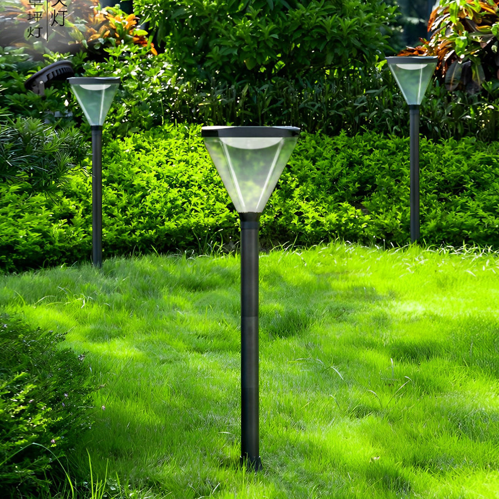 Solar Powered Black LED Landscape Lights - Modern Outdoor Lighting