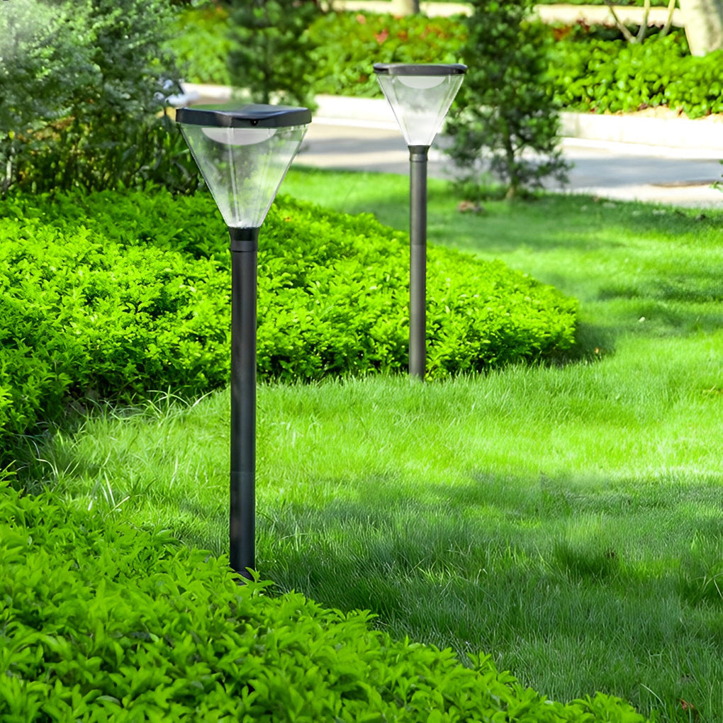 Solar Powered Black LED Landscape Lights - Modern Outdoor Lighting