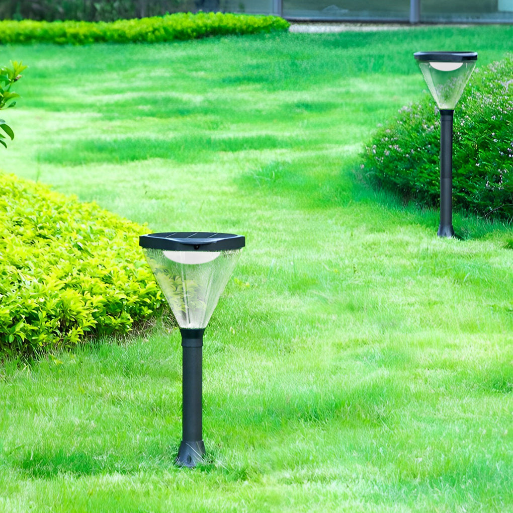 Solar Powered Black LED Landscape Lights - Modern Outdoor Lighting