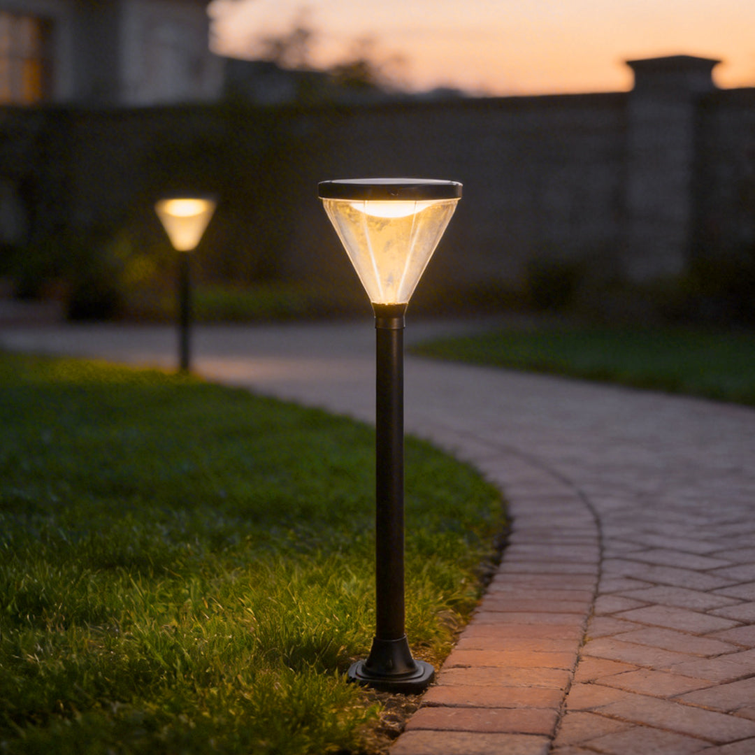 Solar Powered Black LED Landscape Lights - Modern Outdoor Lighting