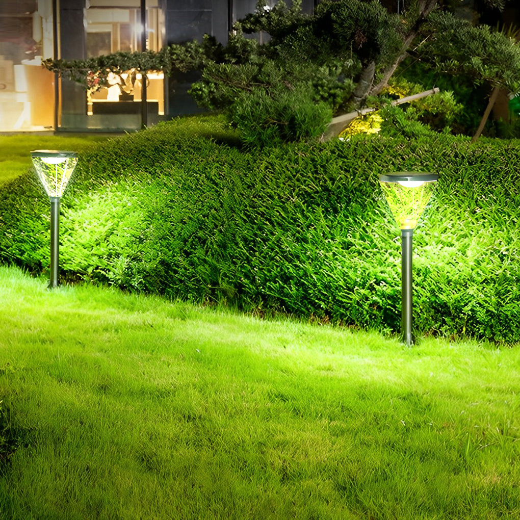 Solar Powered Black LED Landscape Lights - Modern Outdoor Lighting