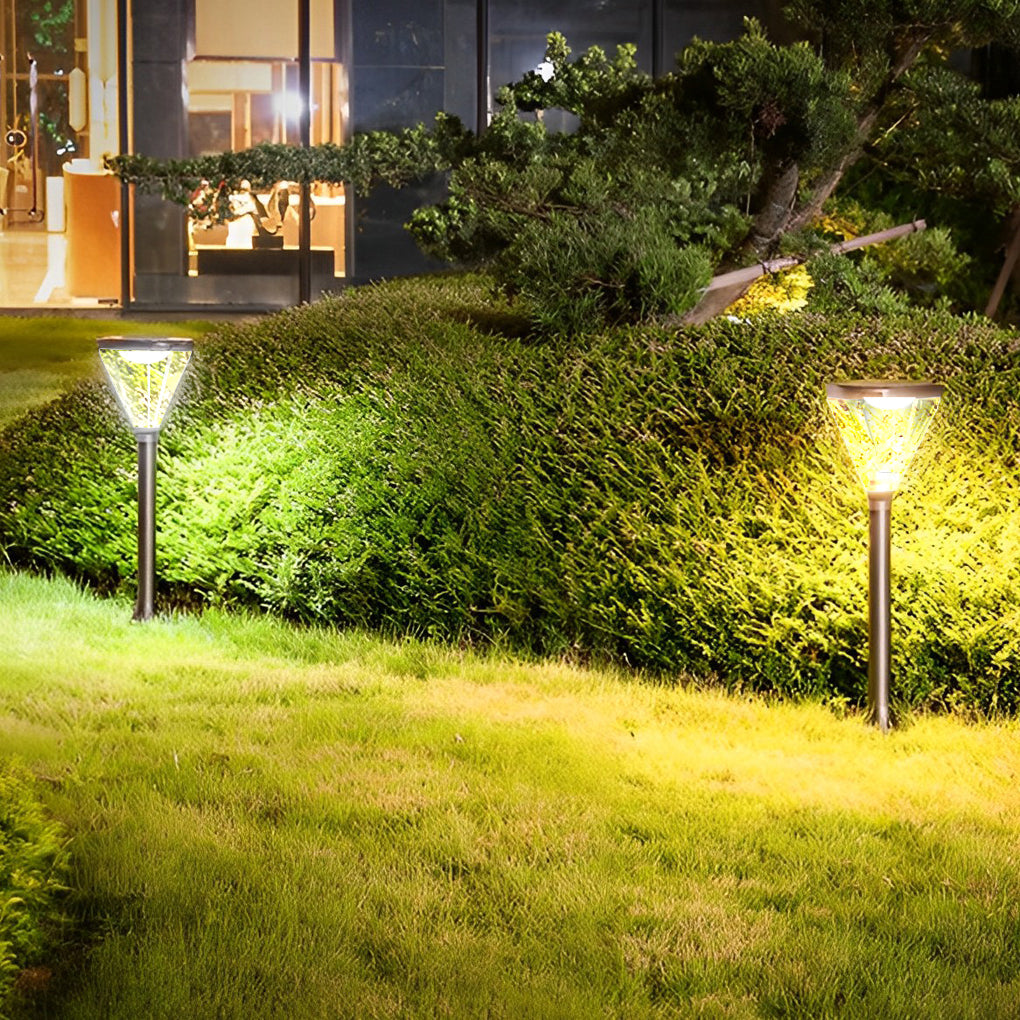 Solar Powered Black LED Landscape Lights - Modern Outdoor Lighting