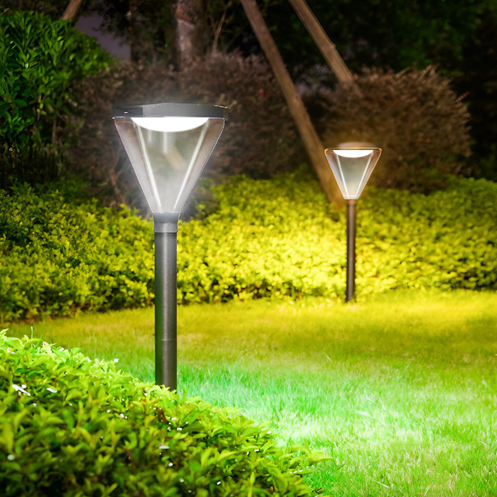 Solar Powered Black LED Landscape Lights - Modern Outdoor Lighting