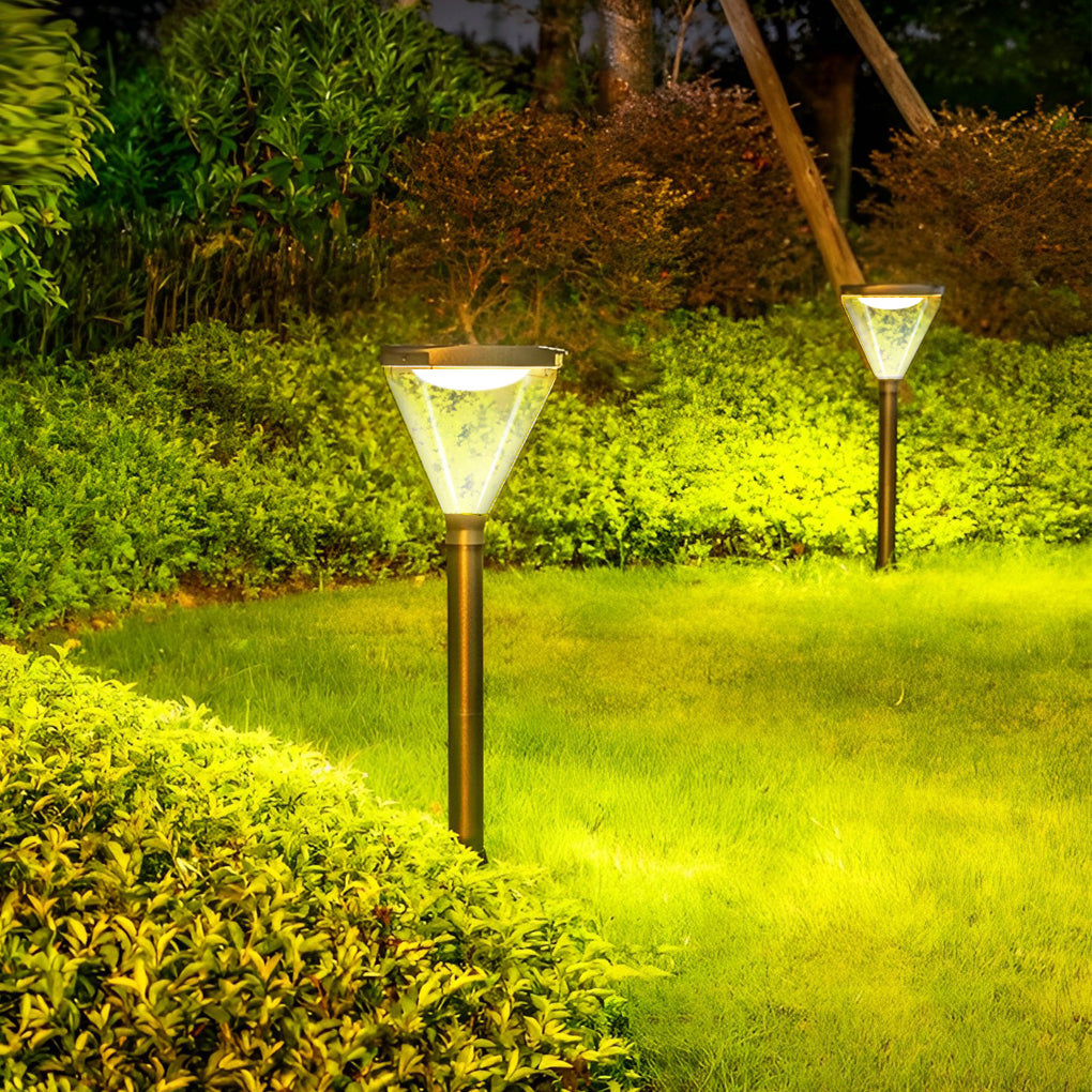 Solar Powered Black LED Landscape Lights - Modern Outdoor Lighting