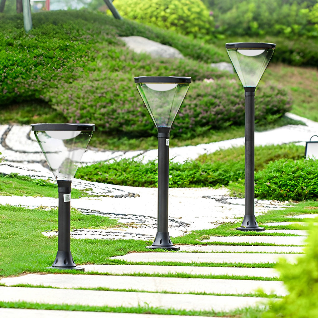Solar Powered Black LED Landscape Lights - Modern Outdoor Lighting