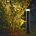 Solar Powered LED Bollard Light - Black Waterproof Landscape Lighting