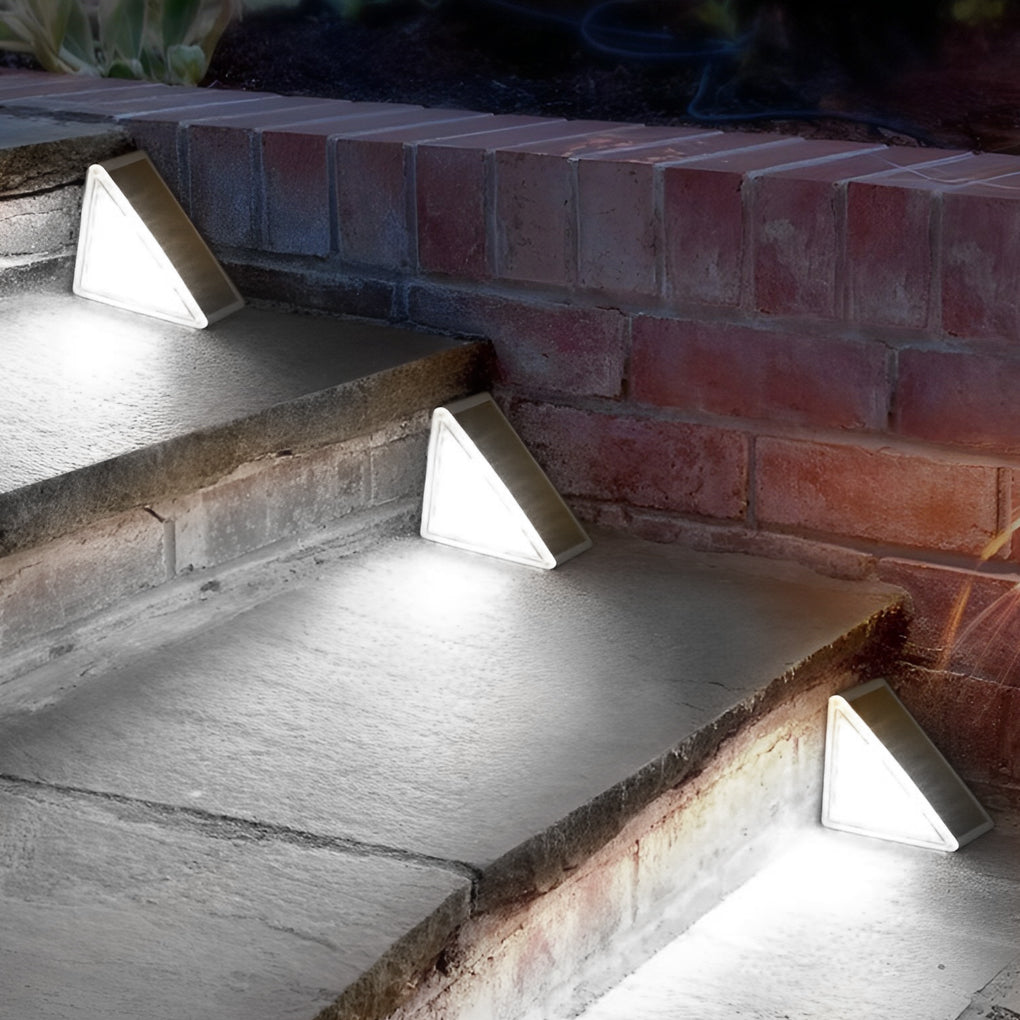 Solar Powered Triangle Ladder Step Light - Waterproof Modern Design