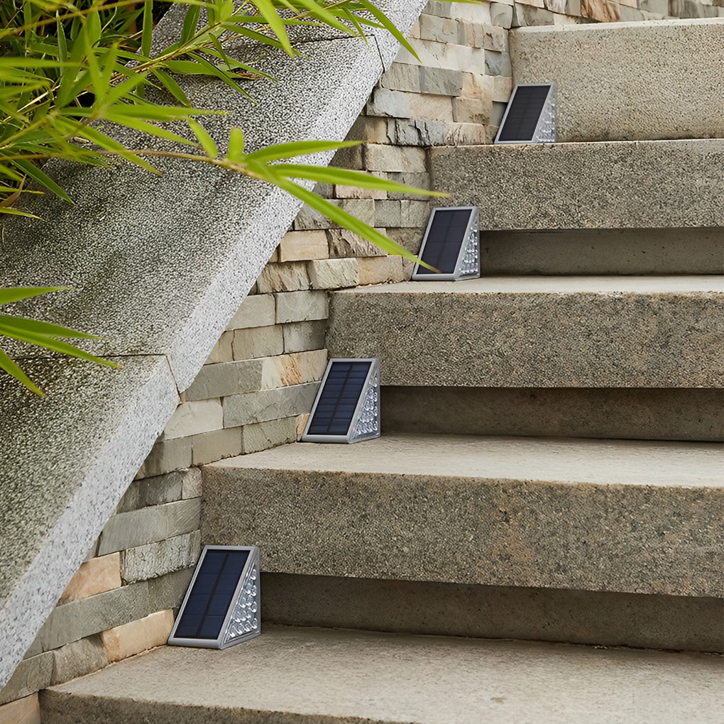 Solar Powered Triangle Ladder Step Light - Waterproof Modern Design