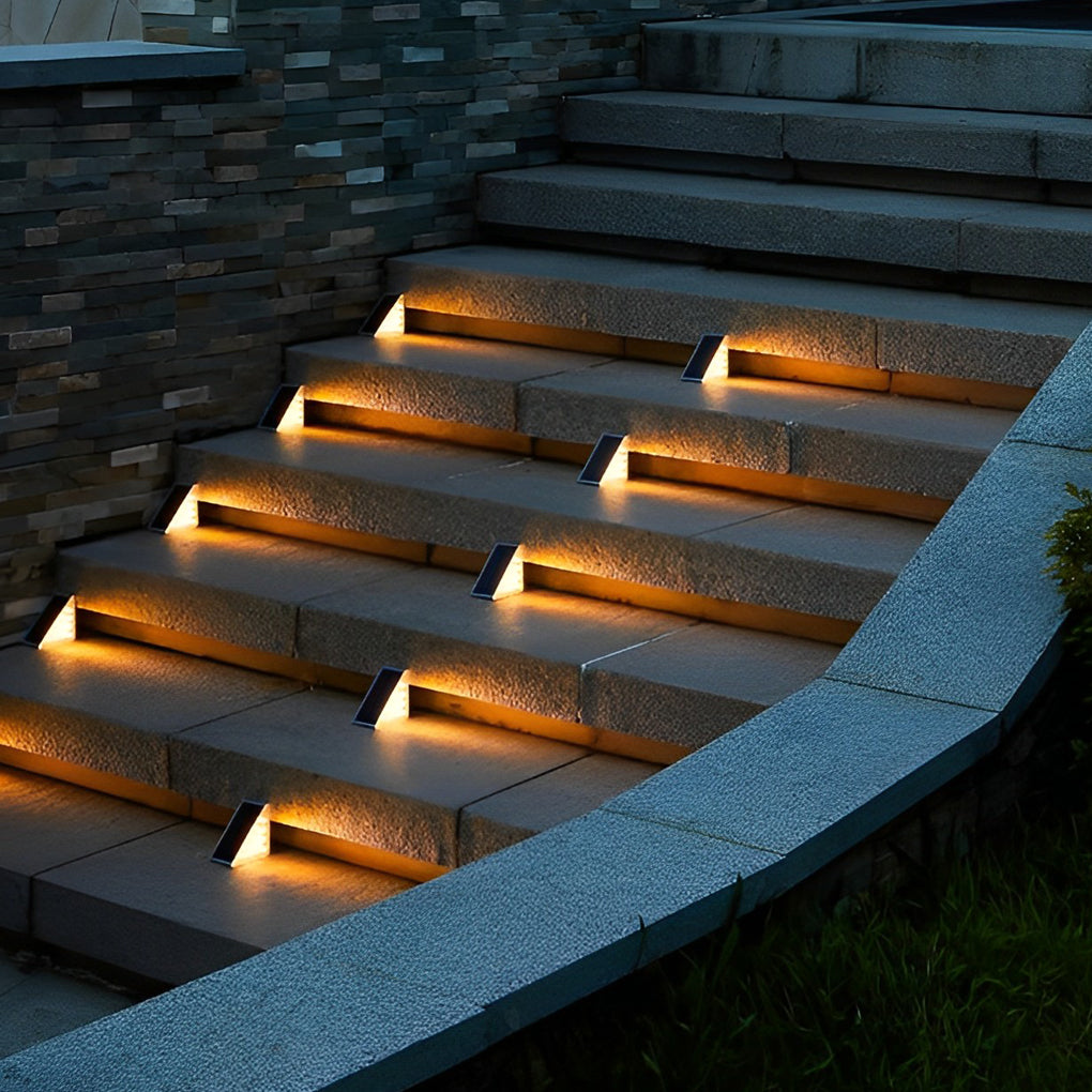 Solar Powered Triangle Ladder Step Light - Waterproof Modern Design