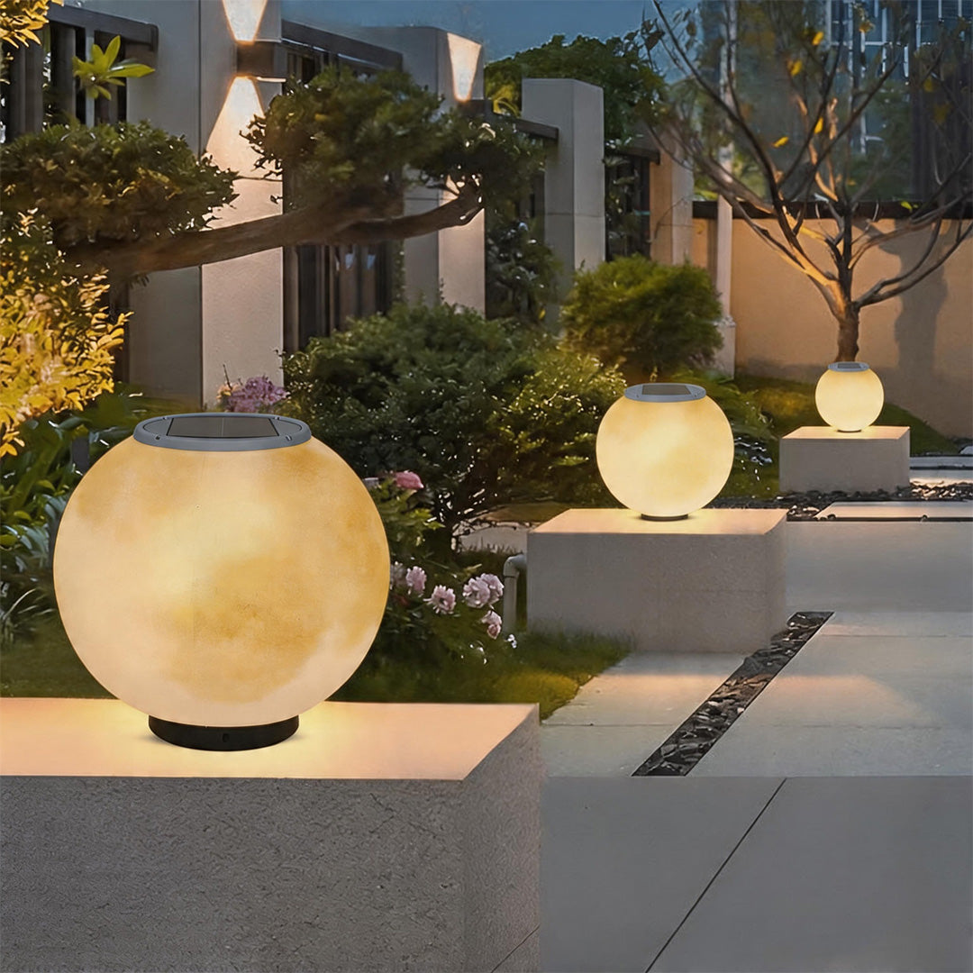 Moon Pillar Lights Waterproof LED Resin Lamp - Modern Decorative Lighting for Home & Garden