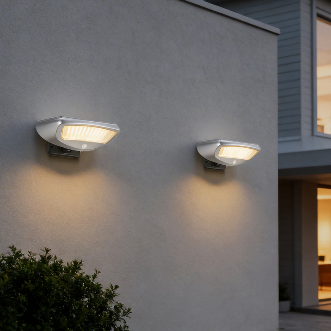 Solar Motion Sensor Wall Light - Adjustable Waterproof Security Lighting