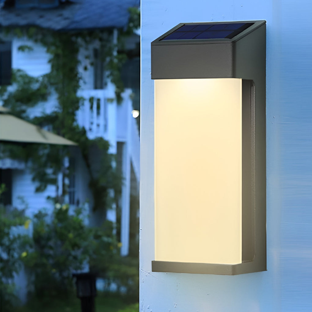 Solar Powered Outdoor Sconce LED Waterproof Metal Lamp