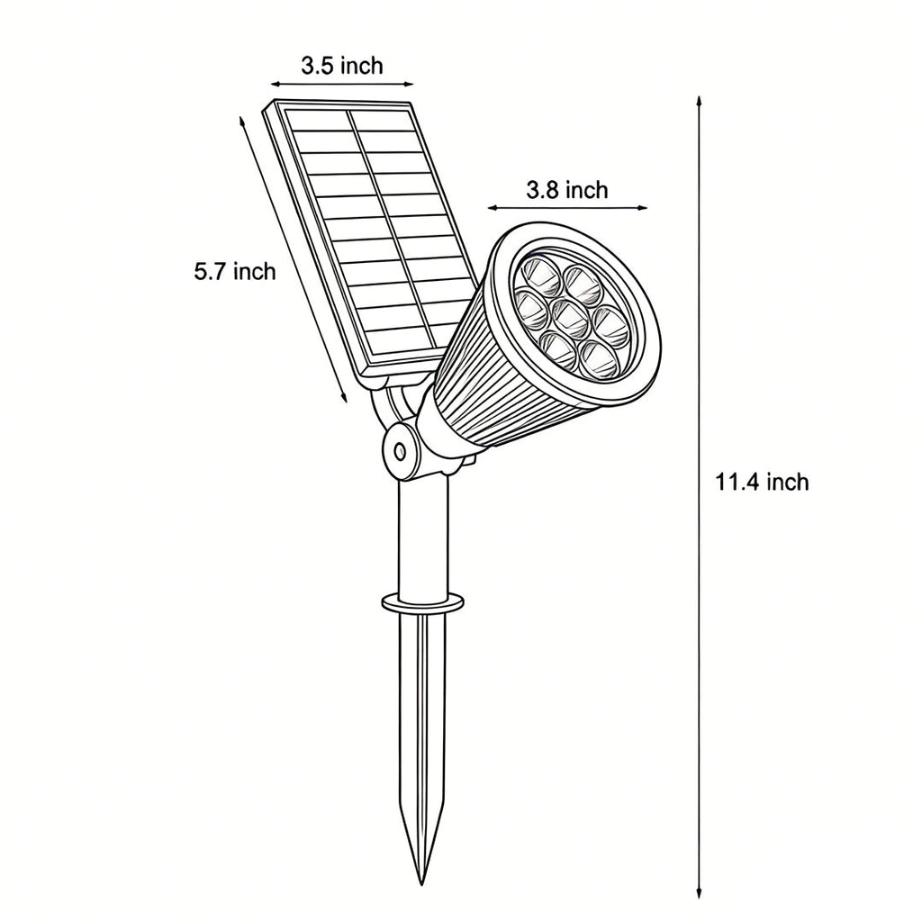 Solar Powered Waterproof Landscape Spotlights - Modern Outdoor Lighting
