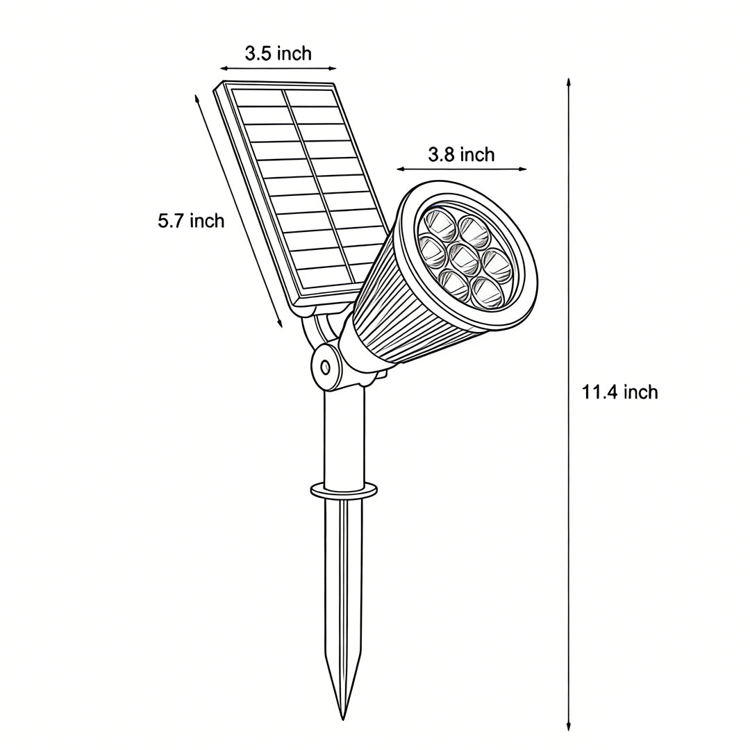 Solar Powered Waterproof Landscape Spotlights - Modern Outdoor Lighting