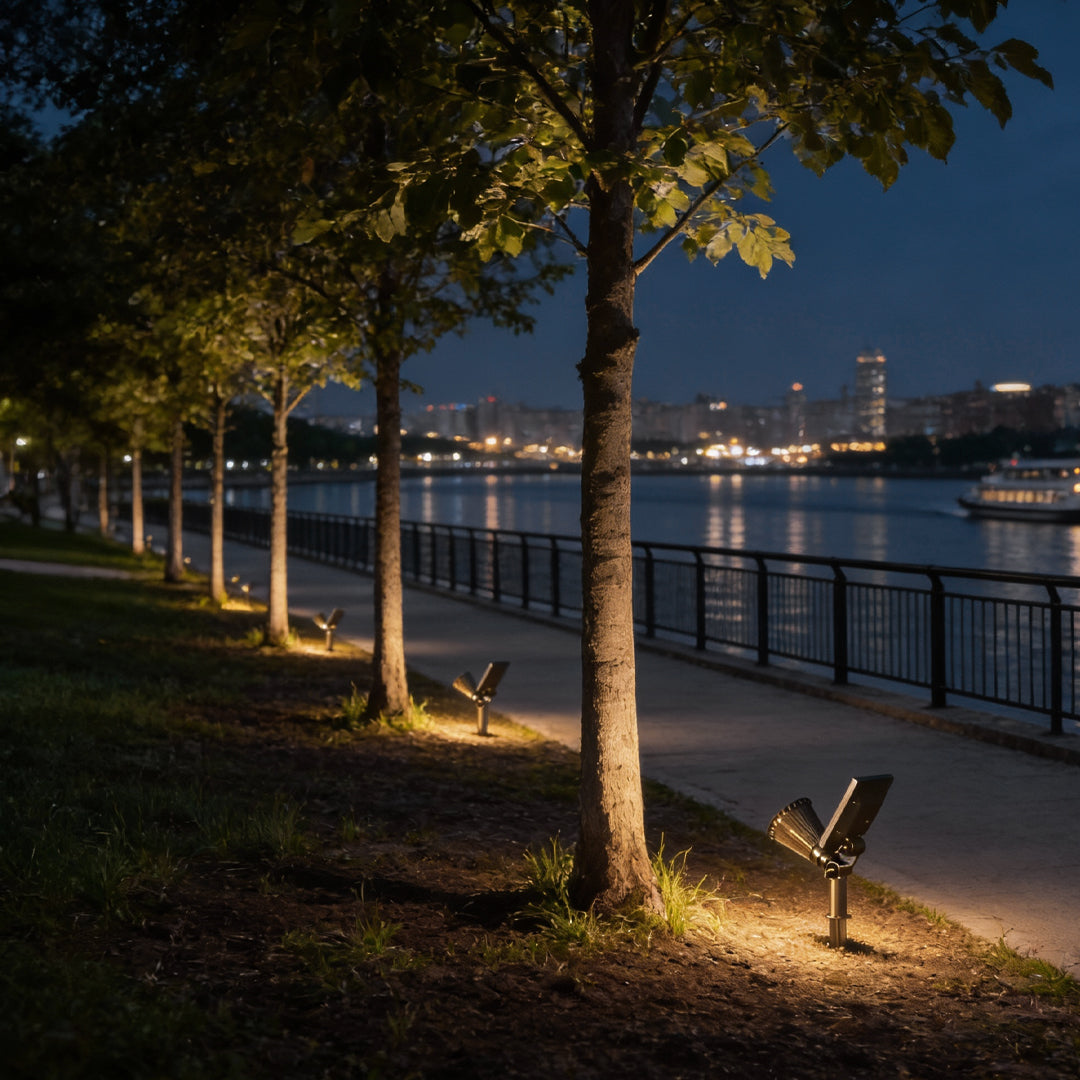 Solar Powered Waterproof Landscape Spotlights - Modern Outdoor Lighting