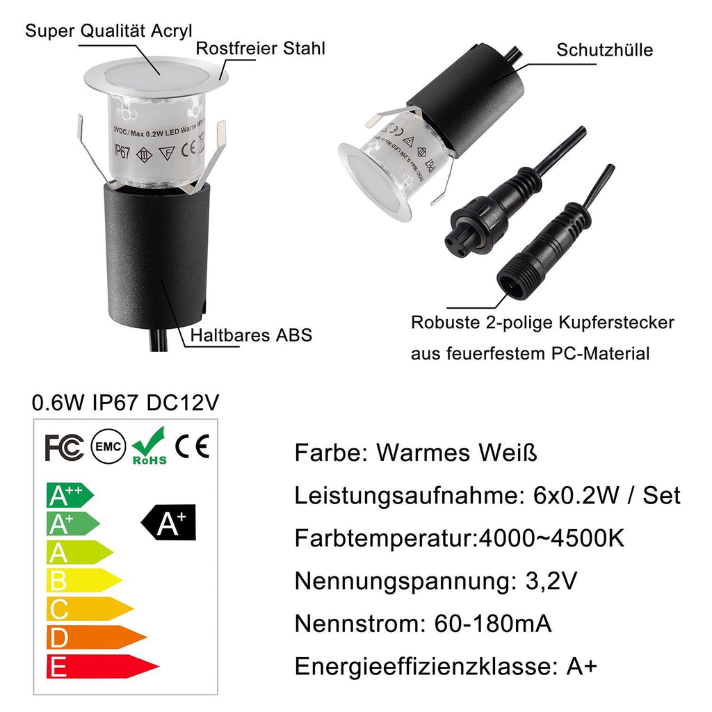 Solar Powered In-Ground LED Lights - Modern Black Well Lighting