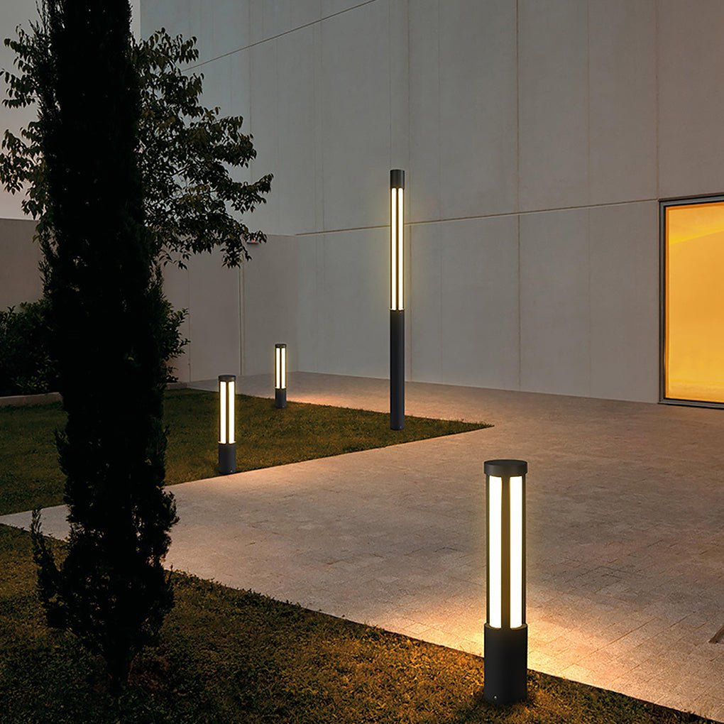 Modern Cylindrical LED Bollard Lights for Landscape Lighting