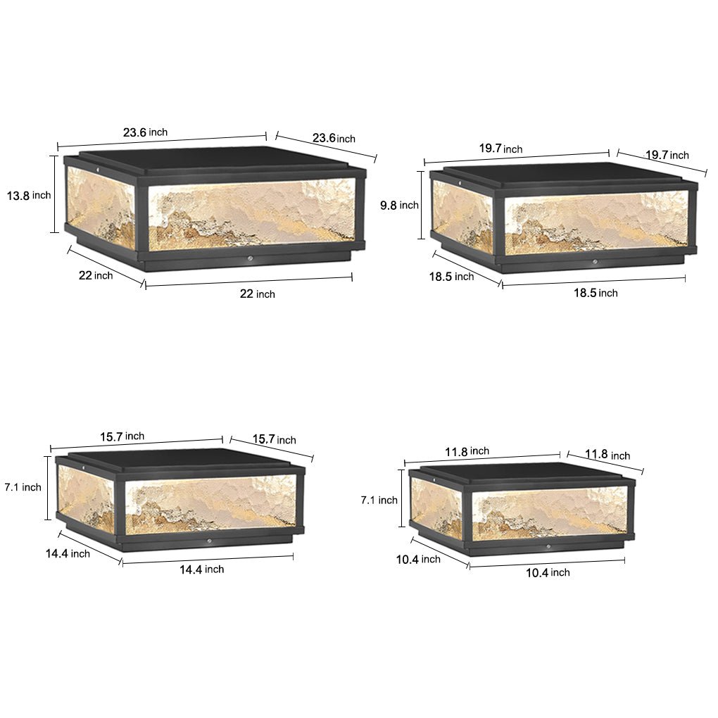 Modern Square Outdoor Pillar Lights - LED Waterproof Garden Lighting