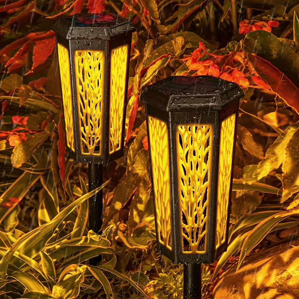 Solar Stake Light Decorative Shadow Pathway Lighting