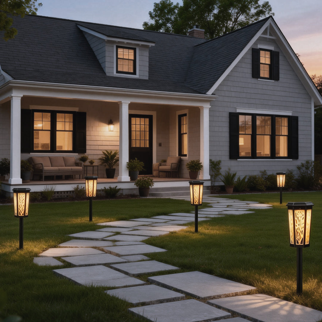 Solar Stake Light Decorative Shadow Pathway Lighting