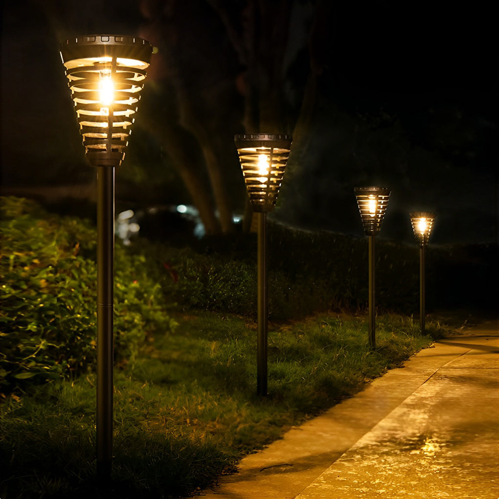 Solar Torch Light Multi-ring LED Pathway Light