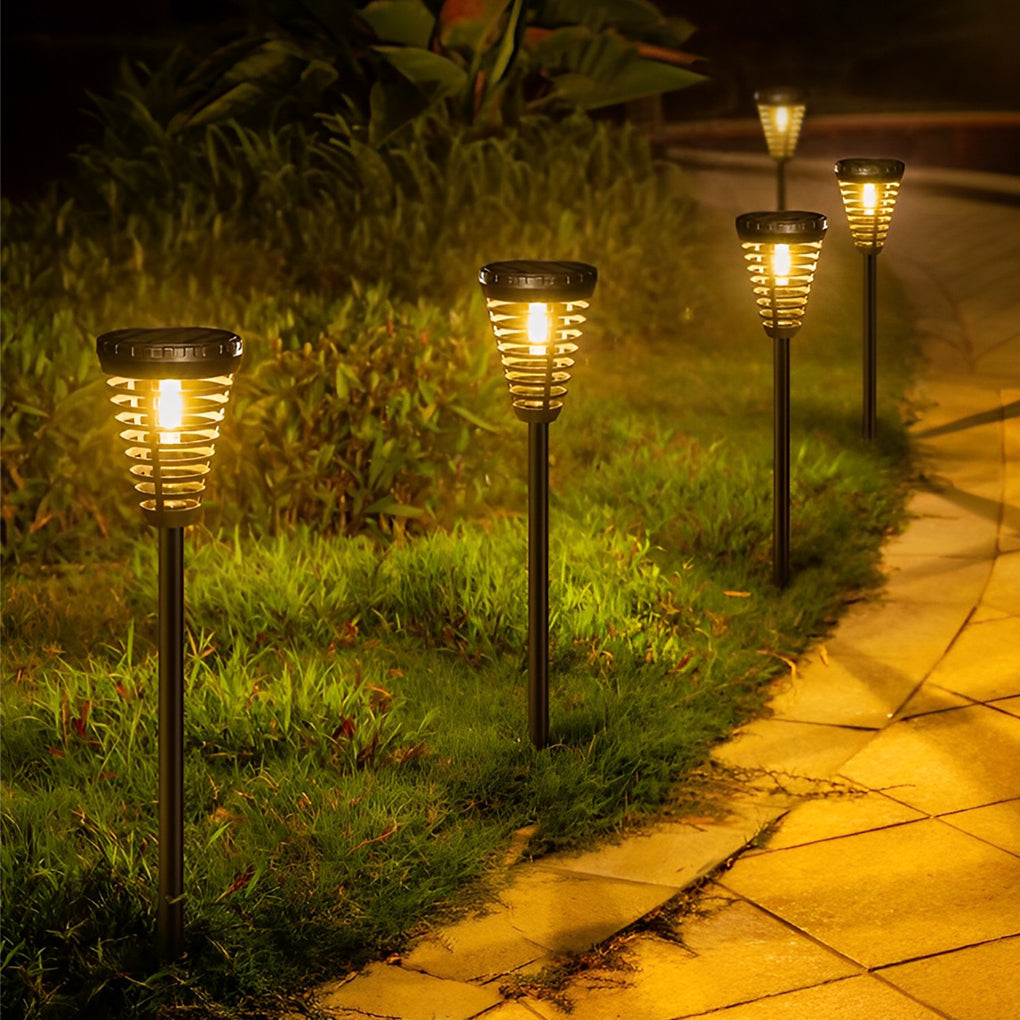 Solar Torch Light Multi-ring LED Pathway Light