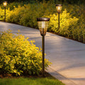 Solar Torch Light - Multi-ring Conical LED Pathway Light for Outdoor Lighting